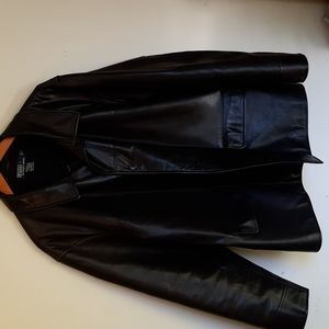 Polo Men's waist length leather coat
